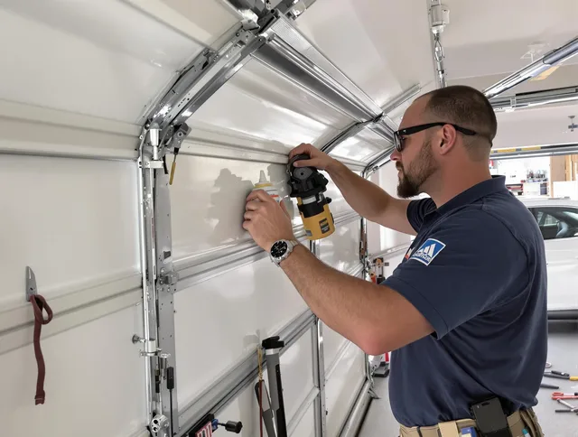 Ocala Garage Door Repair technician quieting a noisy garage door in Ocala